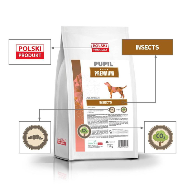 Karma sucha dla psa PUPIL Premium INSECTS All Breeds 12 kg