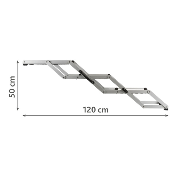 Trixie Schody składane Petwalk, aluminium, szer: 37 cm wys.: do 57 cm dł.: do 120