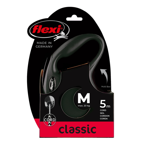 FLEXI Smycz automatyczna dla psa NEW CLASSIC linka M 5m czarna