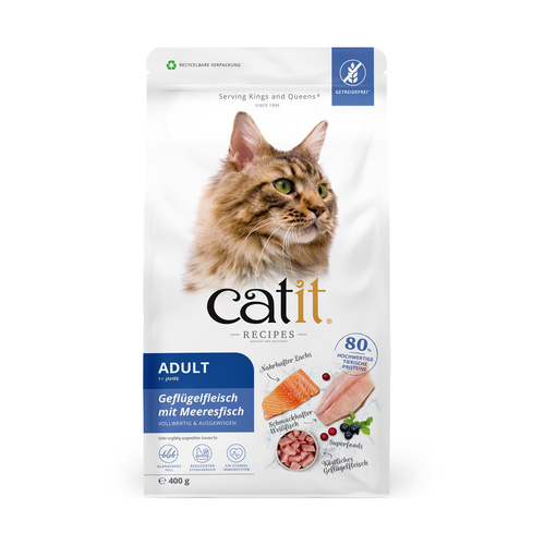 CatIt Recipies Adult Fish, karma sucha, dla kotów dorosłych, drób i ryba, 400g
