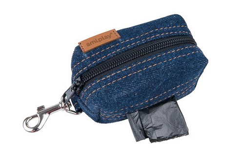 amiplay Torebka na worki do odchodów Denim 9x5x4cm Granatowy