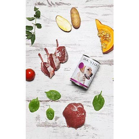 DOG'S LOVE Lamm - jagnięcina z dynią, morelą i ziemniakami (400g)