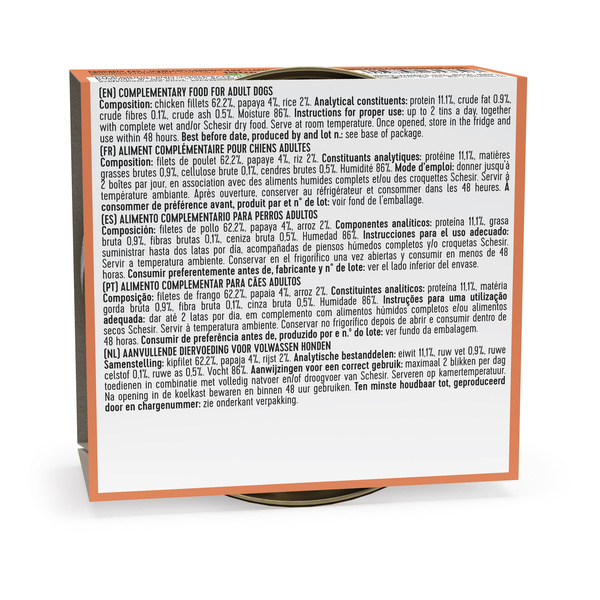 Schesir Karma mokra dla psa kurczak z papają w galarecie 150 g