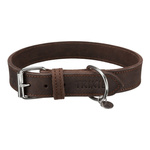 Trixie Obroża Rustic z grubej skóry, L: 48-56 cm/30 mm, ciemnobrązowa
