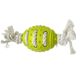 Mr. Pretzel Gryzak gumowy na sznurku dla psa Rugby 10 cm