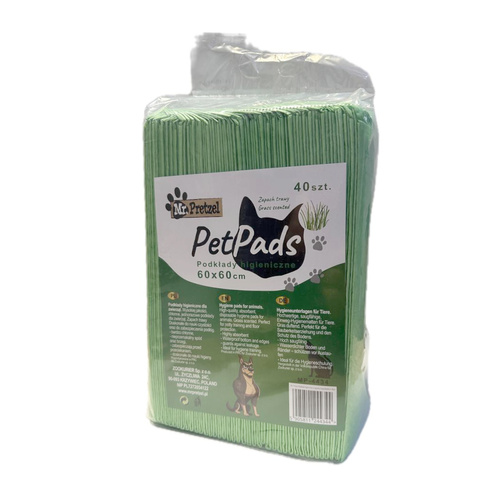 Mr. Pretzel Podkład higieniczny dla szczeniąt 60x60cm 40szt zapach trawy