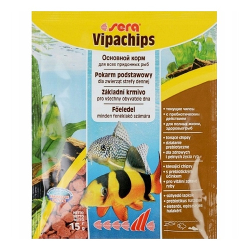 Sera Vipachips Nature - saszetka 15g chipsy tonące - pokarm podstawowy