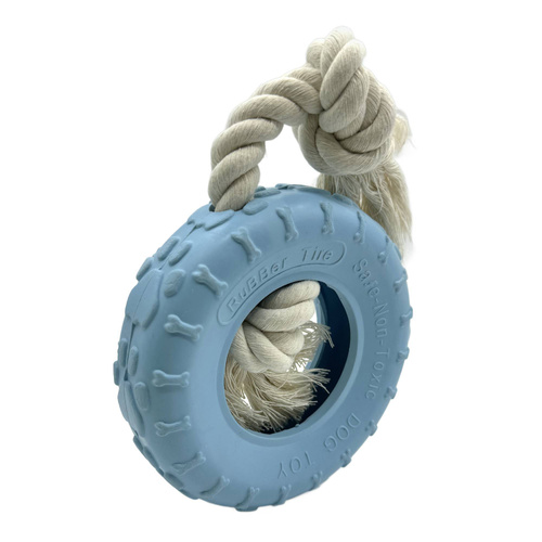 Mr. Pretzel Gryzak gumowy Opona ze sznurem dla psa 15 cm