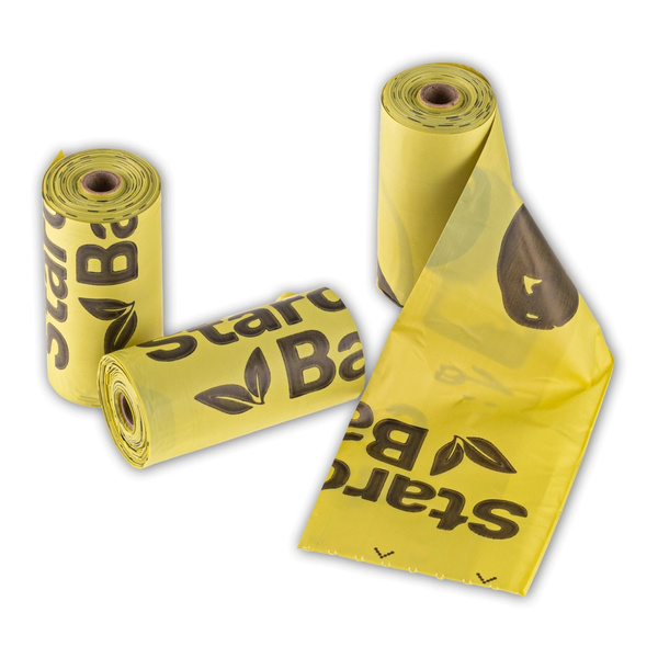 STARCHBAG Kompostowalne BIOworki na odchody 1 rolka x 15szt, kol. zielony