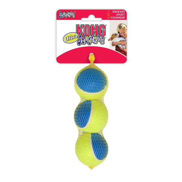 KONG Zabawka dla psa SqueakAir Ultra Ball M x 3szt