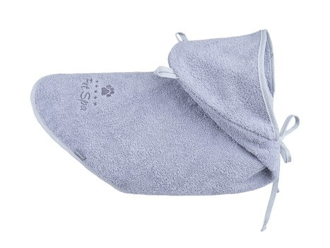 amiplay Pelerynka kąpielowa dla psa spa 30cm Yorkshire Terrier Szary