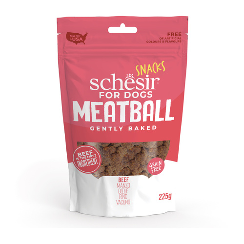 Schesir Meatball przysmak dla psów kulki mięsne wołowe 225 g