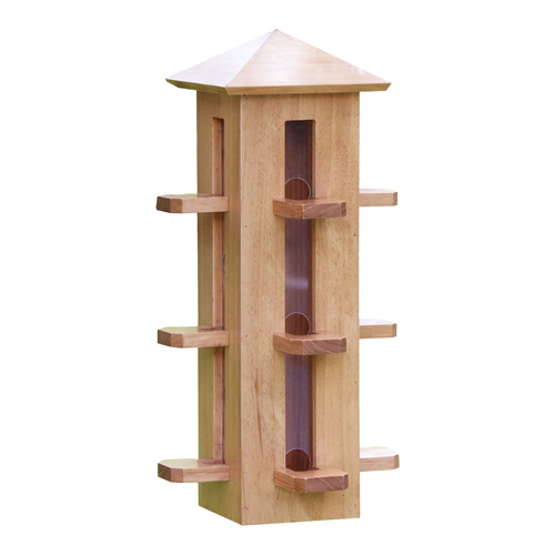 Garden Fun Karmnik dla ptaków drewniany wiszący wieża 24x24x50 cm