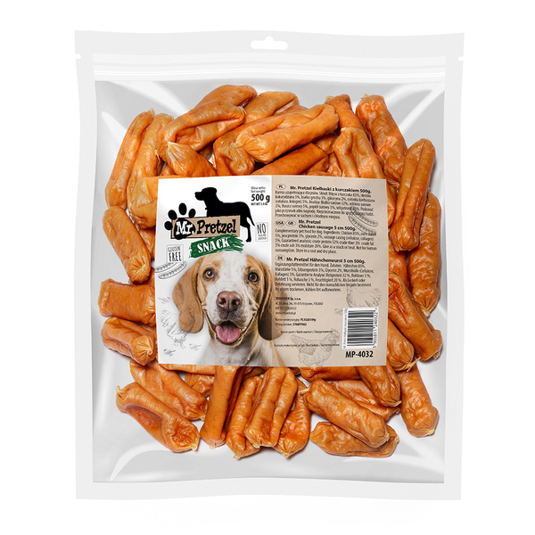 PRZYSMAK DLA PSA - Kiełbaski z kurczakiem Mr.Pretzel 500g ZDROWE PREMIUM