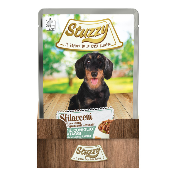 Stuzzy Sfilaccetti karma mokra dla psa królik z warzywami 100 g