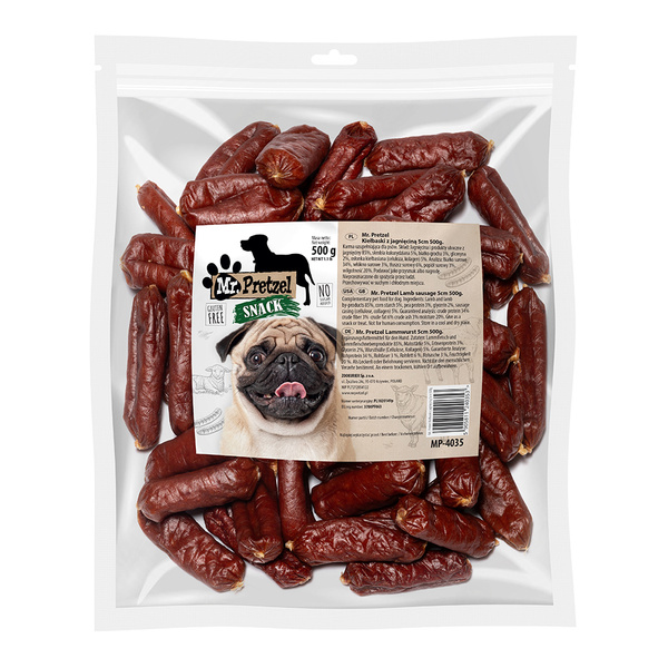 PRZYSMAK DLA PSA - Kiełbaski z jagnięciną Mr.Pretzel 500g ZDROWE PREMIUM