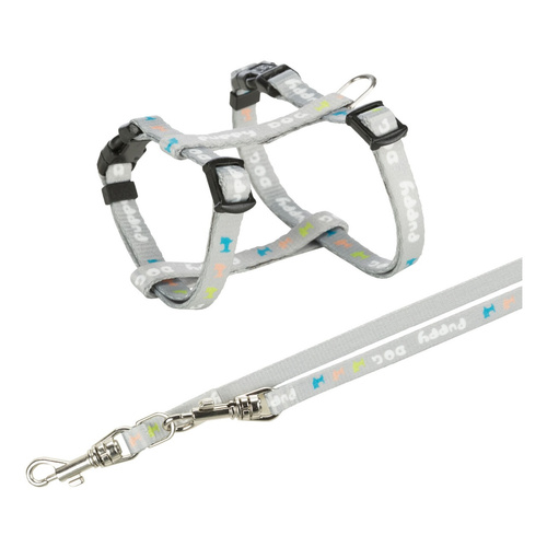 Trixie Junior Szelki H + smycz M-L 27-45cm szary