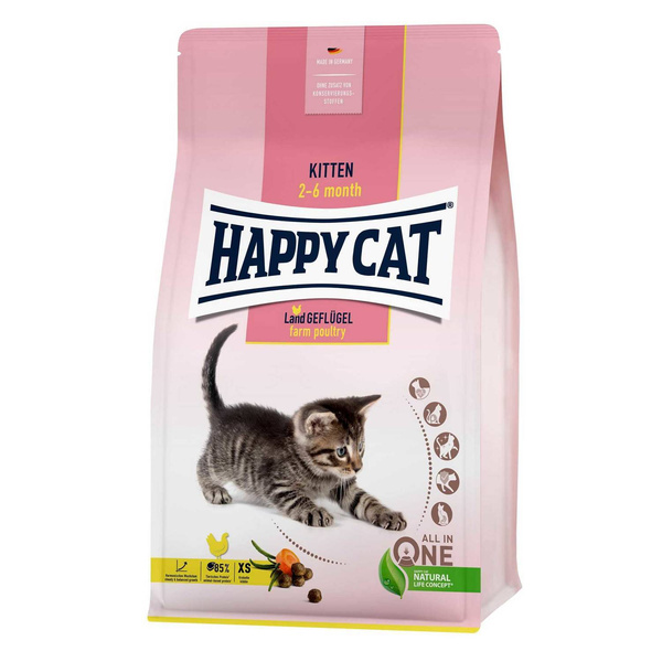 Happy Cat Kitten sucha karma dla kociąt drób 300g