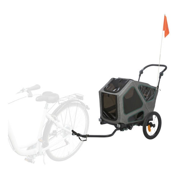 Trixie Przyczepka rowerowa, szara/szałwiowa, S: 64 × 92 × 80/130, z zawieszeniem, max 25 kg