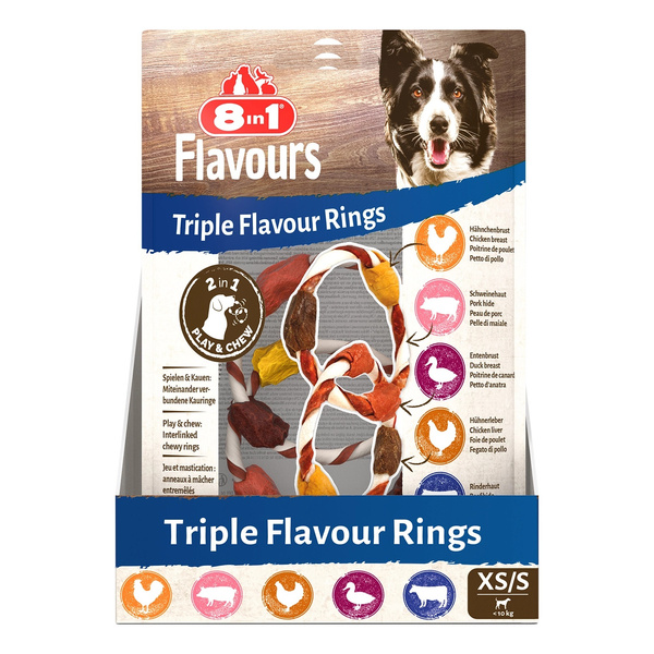 8in1 Przysmak FLAVOURS Triple Flavour Rings XS/S