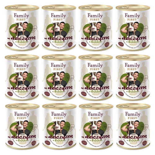 Family First DZICZYZNA z batatami dla Psa 12 x800g