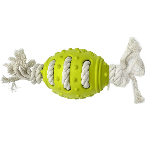 Mr. Pretzel Gryzak gumowy na sznurku dla psa Rugby 10 cm