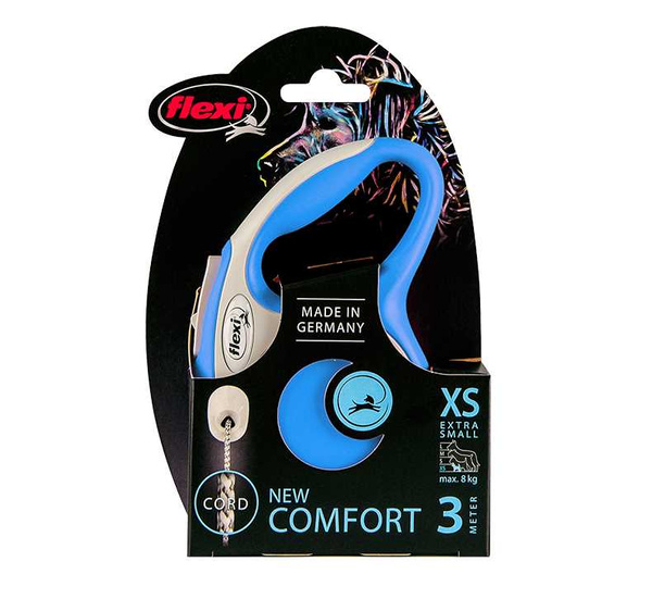 FLEXI Smycz automatyczna New Comfort XS linka 3m/ 8kg niebieski