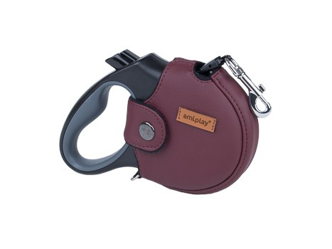 amiplay Smycz automatyczna infini z obudową New York S 3 m -12kg Bordo