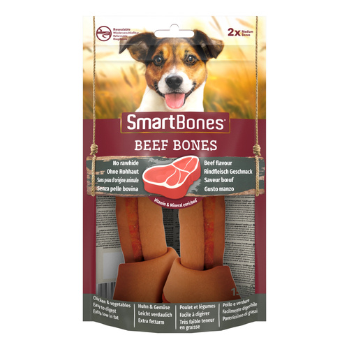 SMART BONES Przysmak dla psa kości o smaku wołowiny M 2 szt.