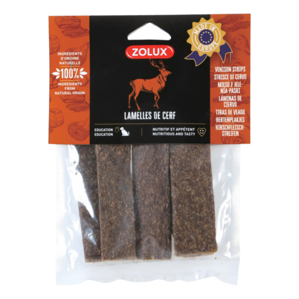 ZOLUX Przysmak naturalny dla psa Paski z jelenia 100 g
