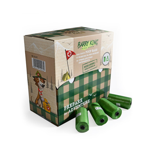 Barry King Woreczki na psie odchody, 50 rolek x 20szt, zielone, biodegradowalne