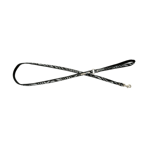 Barry King Smycz dla psa, Equilibre, Czarna Zebra, skórzana nikiel, 13mm/120cm
