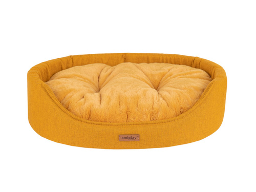 amiplay Legowisko owalne Como S 46x38x13cm Żółty
