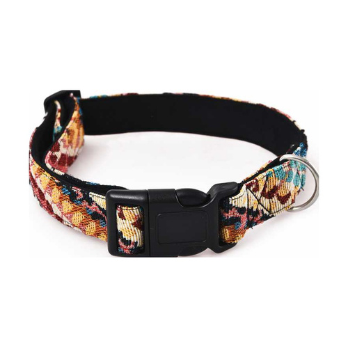 Barry King Obroża dla psa, z wytrzymałej tkaniny, wzór boho, 1,9x35-50cm