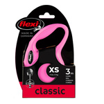 FLEXI Smycz automatyczna dla psa NEW CLASSIC linka XS 3m różowa