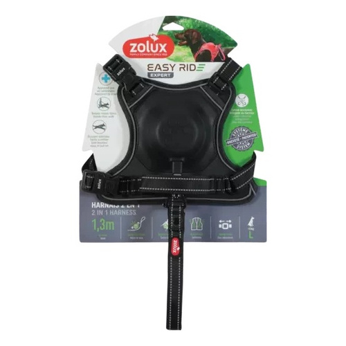 ZOLUX Szelki dla psa ze smyczą automatyczną Easyride L czarne