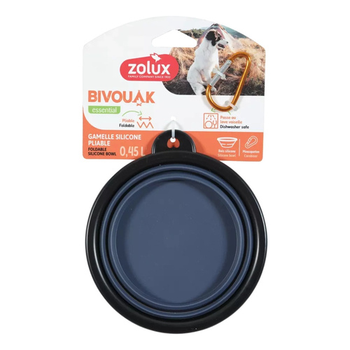 ZOLUX Składana miska dla psa BIVOUAK 450 ml niebieska