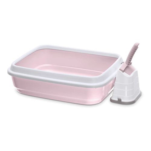 IMAC Duo kuweta dla kota z łopatką różowa 59x40x28 cm