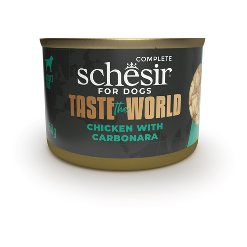 Schesir Taste the world karma mokra dla psów kurczak z carbonarą 150 g