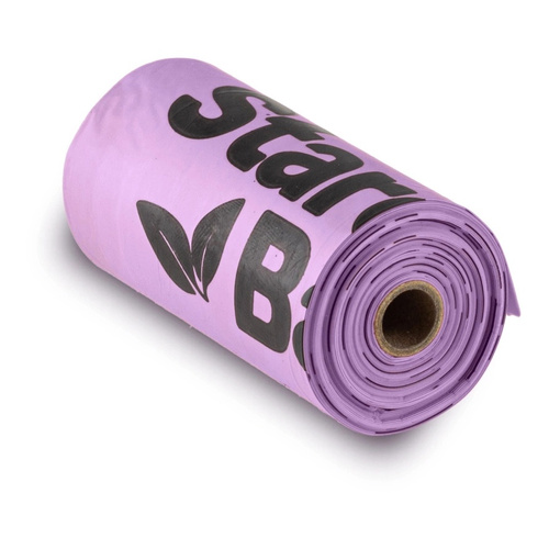 STARCHBAG Kompostowalne BIOworki na odchody 1 rolka x 15szt, kol. liliowy