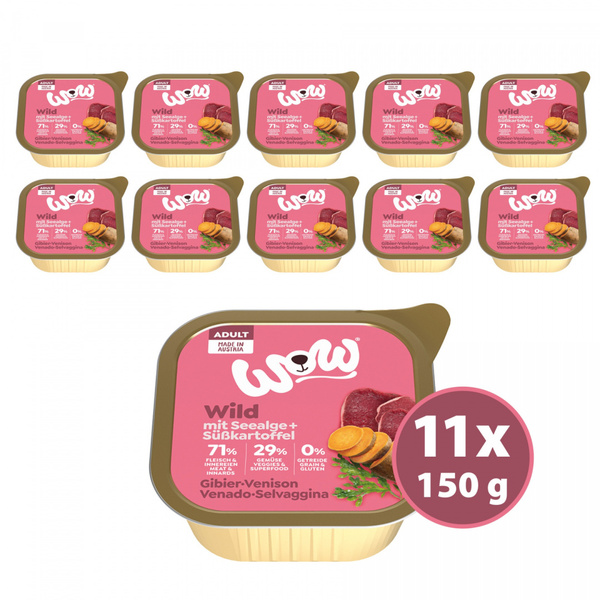 WOW Wild - dziczyzna z algami i batatami (11 szt.x 150g)