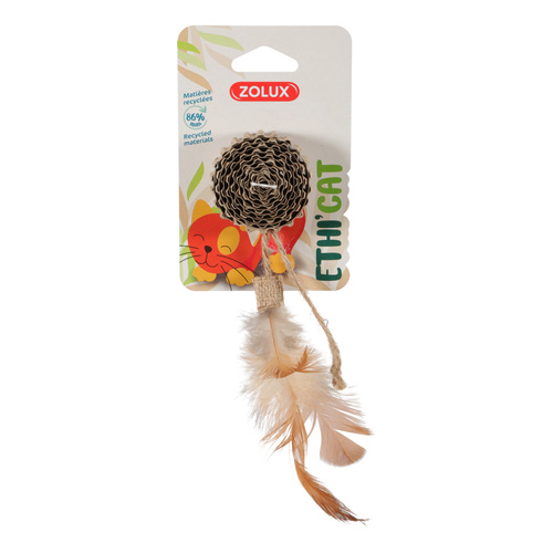 ZOLUX Zabawka dla kota dysk z tektury i piórka ETHICAT 22 cm