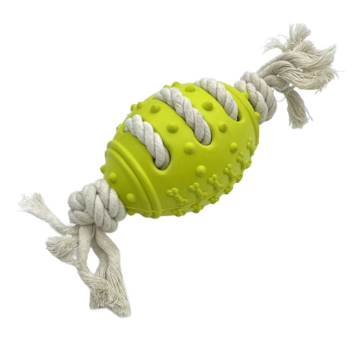 Mr. Pretzel Gryzak gumowy na sznurku dla psa Rugby 10 cm