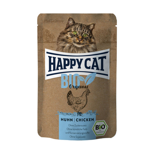 Happy Cat Bio Organic, mokra karma dla kot�w doros�ych, kurczak, 85g, saszetka