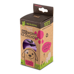 STARCHBAG Kompostowalne BIOworki na odchody 8 rolek x 15szt, kol. liliowy
