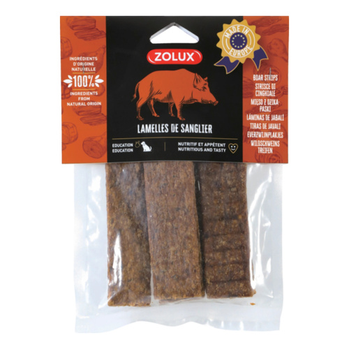 ZOLUX Przysmak naturalny dla psa Paski z dzika 100 g