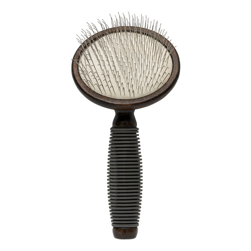 Ekskluzywna szczotka pudlówka, dla zwierząt, drewno bukowe, stal, tworzywo TPR, wym. 9,2x18,5cm