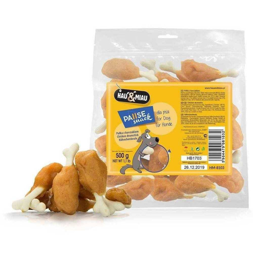 Hau Miau Pałka KURCZAK udko gryzak dla Psa 500g