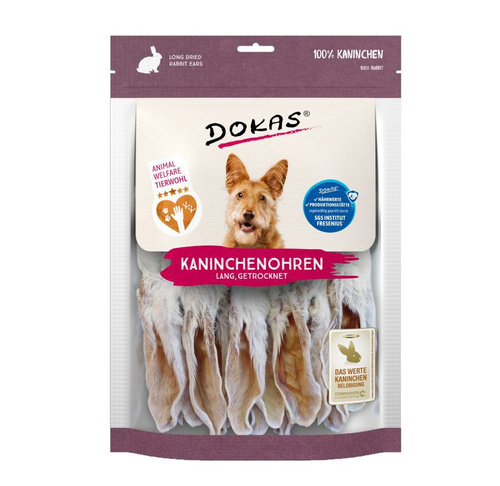 DOKAS uszy królicze 180g z sierścią 202735 - 7szt