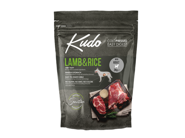 Karma Kudo Cold Pressed  Jagnięcina&Ryż Mini Adult 3kg Dorosłe Małe Rasy